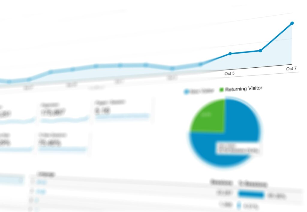 Gráfico circular financiero azul y verde sobre datos económicos de empresa